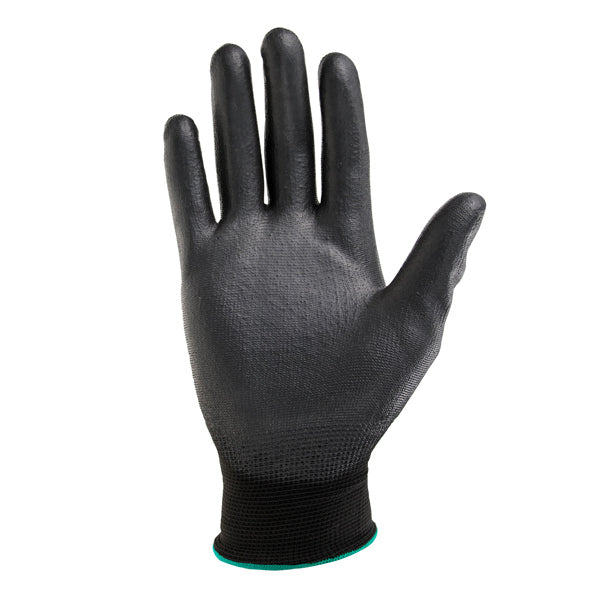Polyester Black PU Gloves (Palm Dip)
