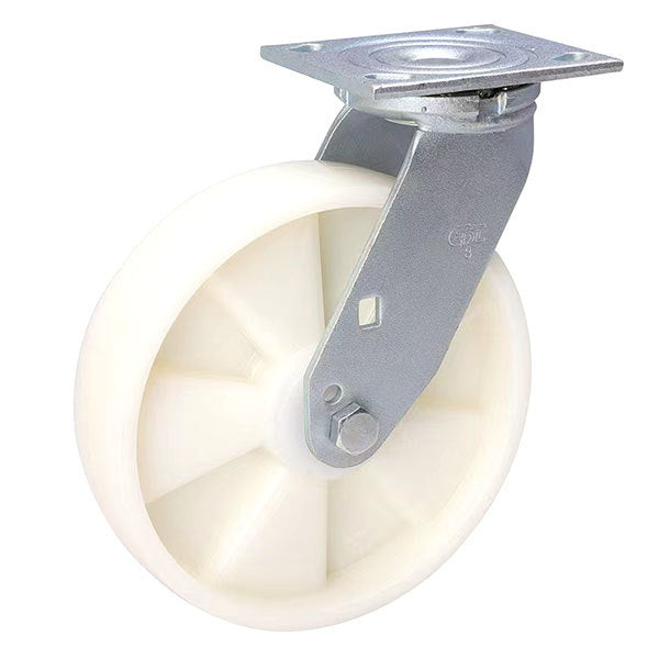 8" Nylon Heavy Duty Flat Top Swivel Caster