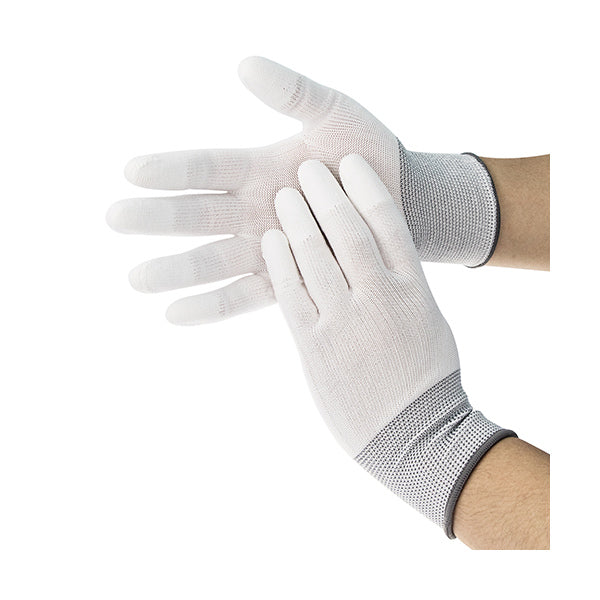 ECO-Xtrflex Polyester PU Protective Gloves White (Finger Dipped)