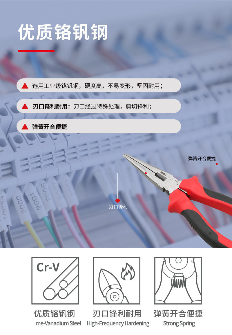 Chrome Vanadium Steel Rubber And Plastic Two-Color Sleeve Nipper Plier