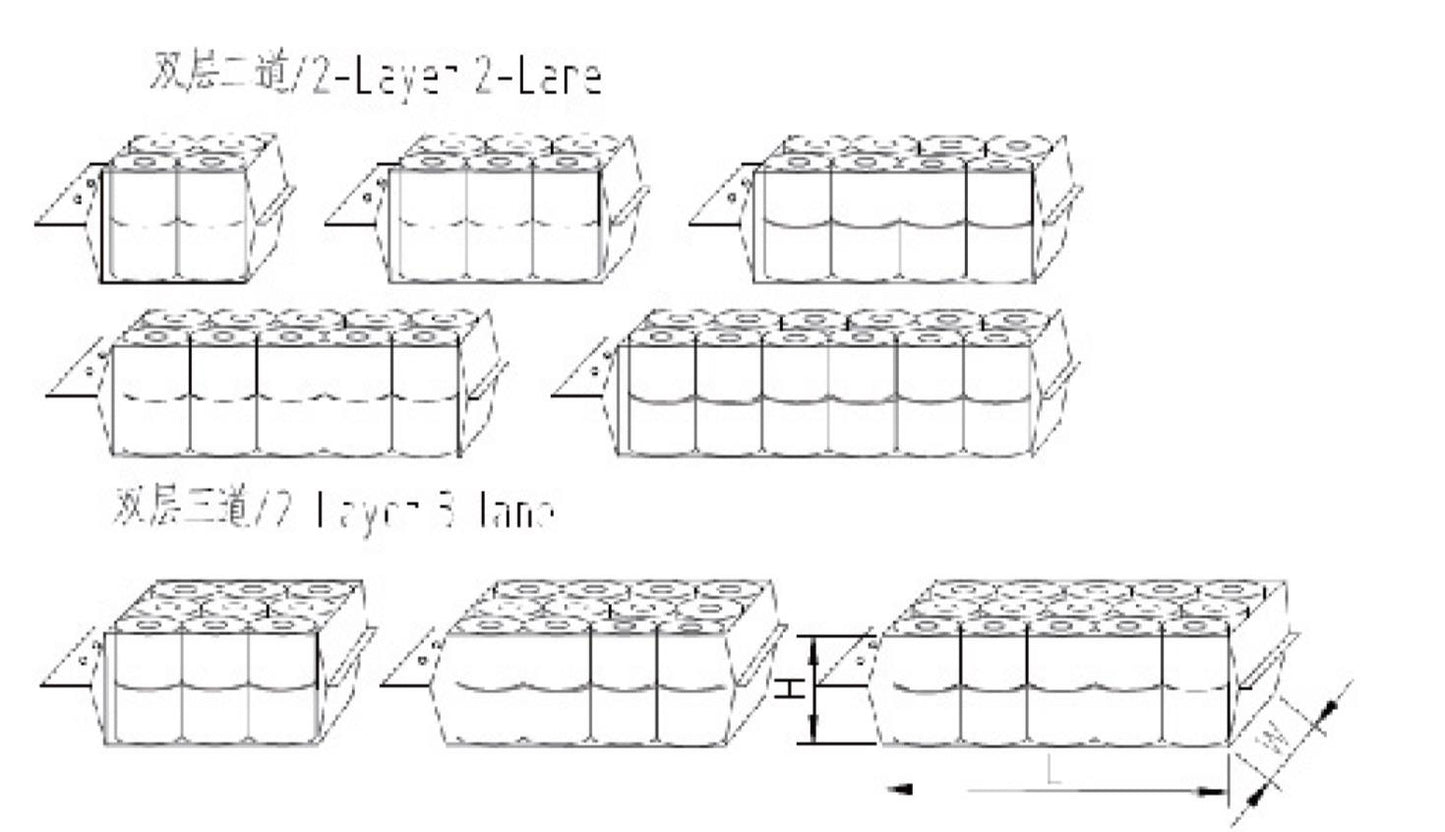 RTA3000 Automatic Roll Tisue Bagger Machine double pusher Heightening Type 2 Layers