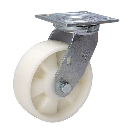 6" Nylon Heavy Duty Flat Top Swivel Caster